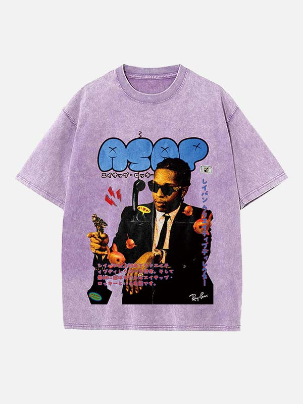 A$AP Rocky Print Round Neck T-shirt