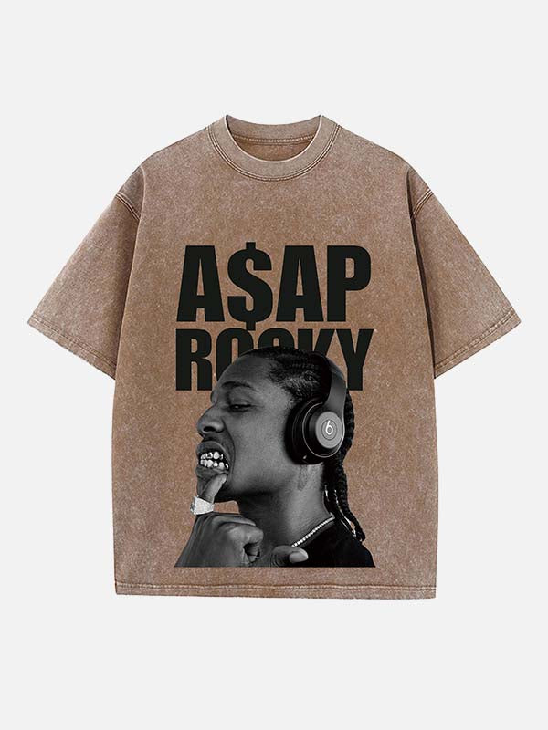 A$AP Rocky Print Round Neck T-shirt