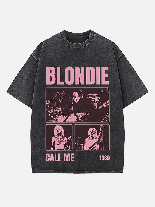 Blondie Print Round Neck T-shirt