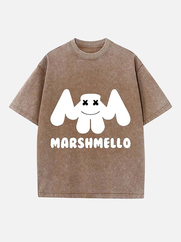 Marshmello Print Round Neck T-shirt