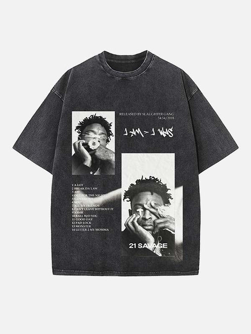 21 Savage Print Round Neck T-shirt