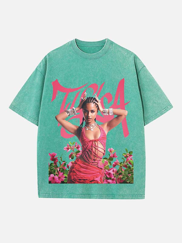 Tyla Print Round Neck T-shirt