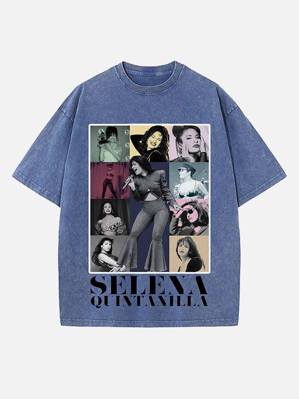 Selena Quintanilla Print Round Neck T-shirt