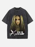 Avril Lavigne Print Round Neck T-shirt