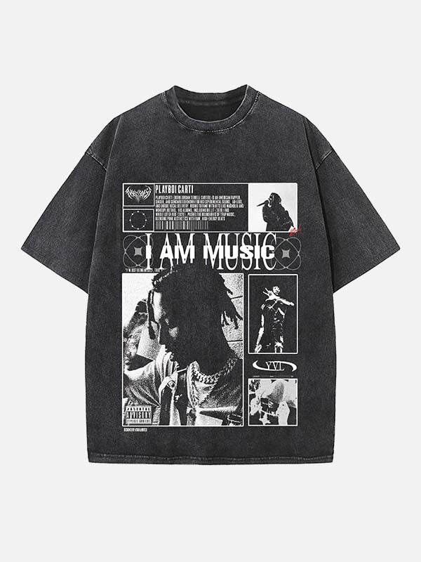 Playboi Carti Print Round Neck T-shirt