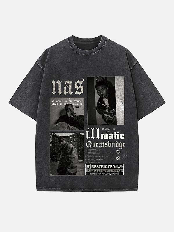 Nas Print Round Neck T-shirt