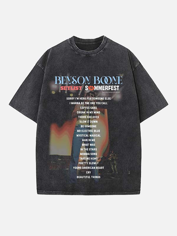 Benson Boone Print Round Neck T-shirt