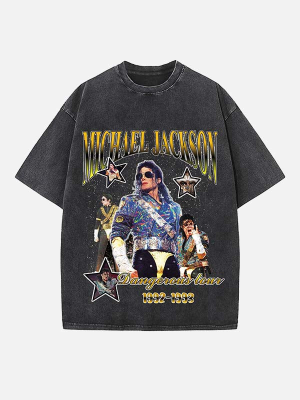 Michael Jackson Print Round Neck T-shirt