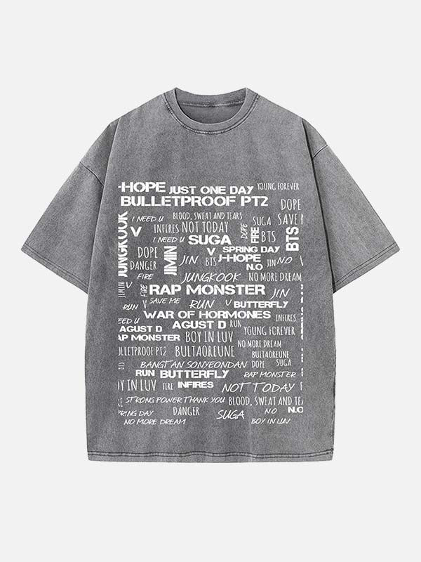 BTS Print Round Neck T-shirt
