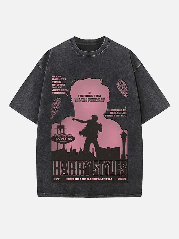 Harry Styles Print Round Neck T-shirt