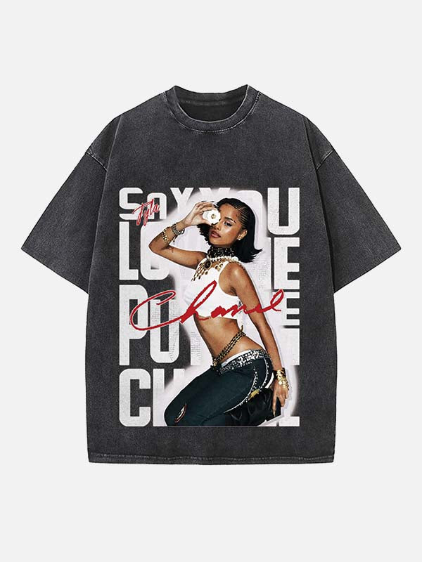 Tyla Print Round Neck T-shirt