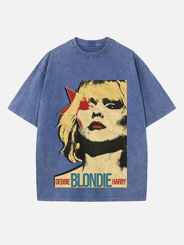 Blondie Print Round Neck T-shirt