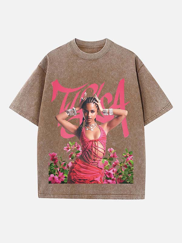 Tyla Print Round Neck T-shirt