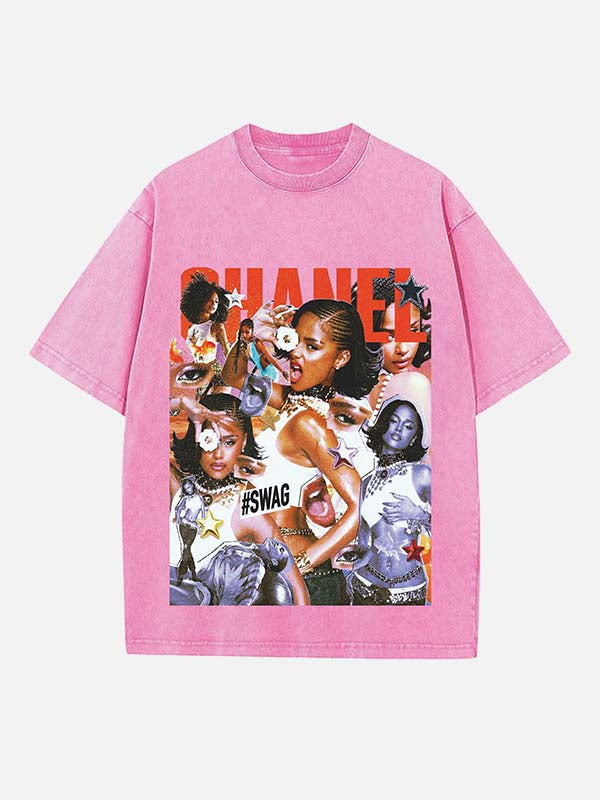 Tyla Print Round Neck T-shirt