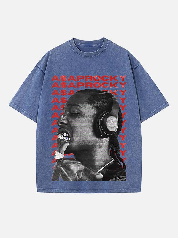 A$AP Rocky Print Round Neck T-shirt