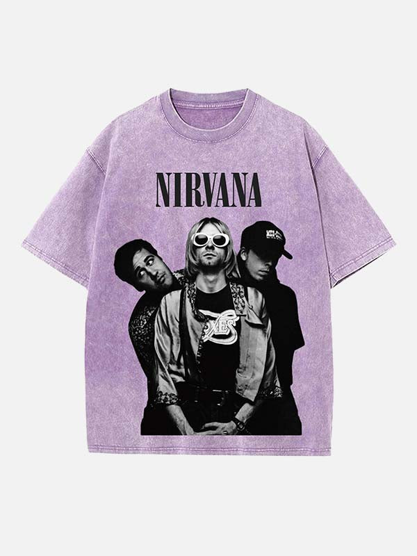 NIRVANA Print Round Neck T-shirt