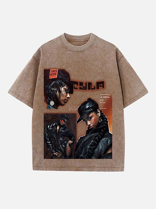 Tyla Print Round Neck T-shirt