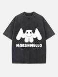 Marshmello Print Round Neck T-shirt