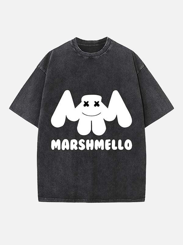 Marshmello Print Round Neck T-shirt