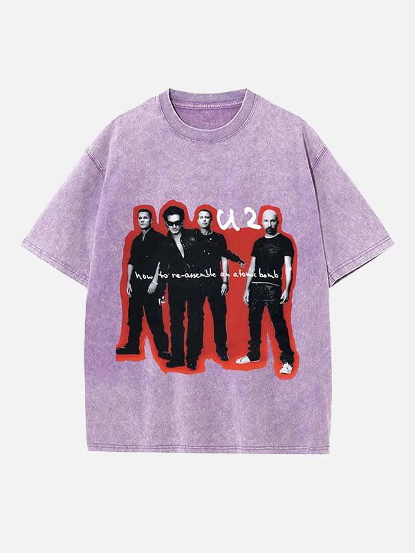 U2 Print Round Neck T-shirt
