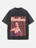 Selena Gomez Print Round Neck T-shirt