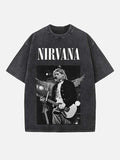 NIRVANA Print Round Neck T-shirt