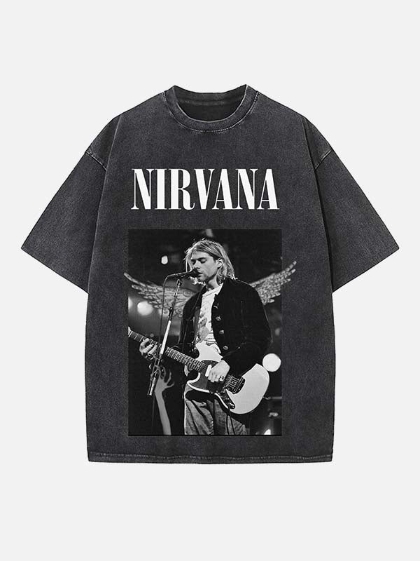 NIRVANA Print Round Neck T-shirt
