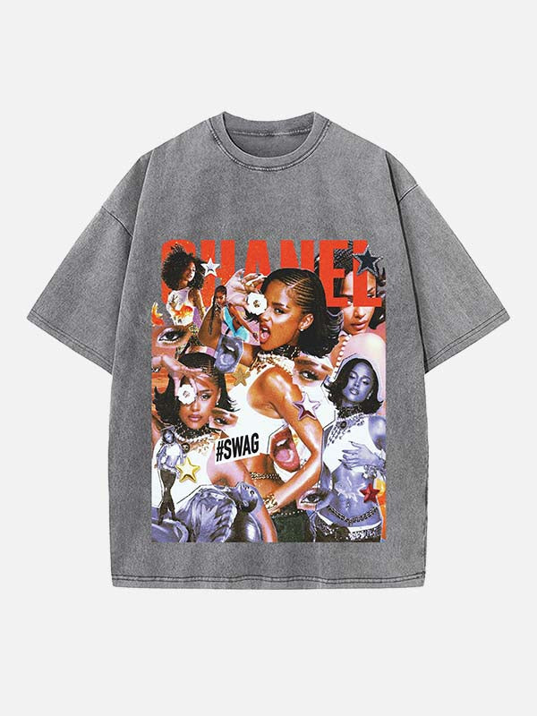 Tyla Print Round Neck T-shirt