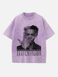 XXXTENTACION Print Round Neck T-shirt