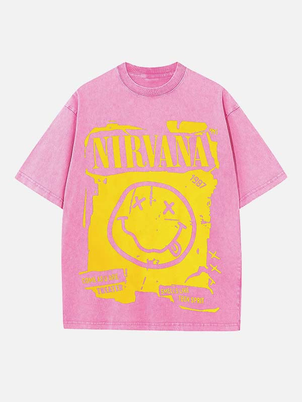 NIRVANA Print Round Neck T-shirt
