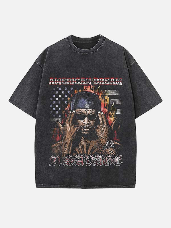 21 Savage Print Round Neck T-shirt