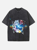Daft Punk Print Round Neck T-shirt