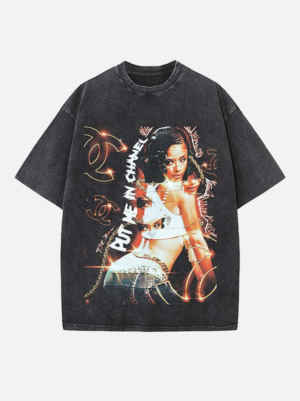 Tyla Print Round Neck T-shirt