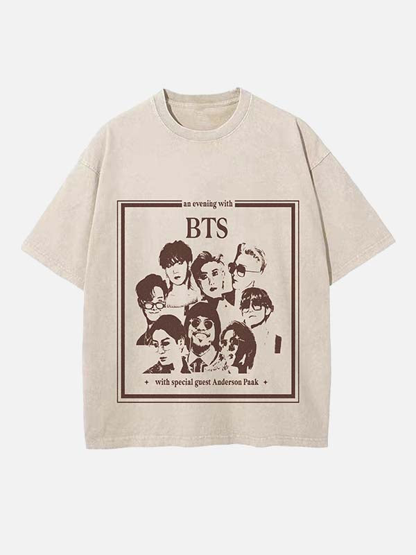 BTS Print Round Neck T-shirt