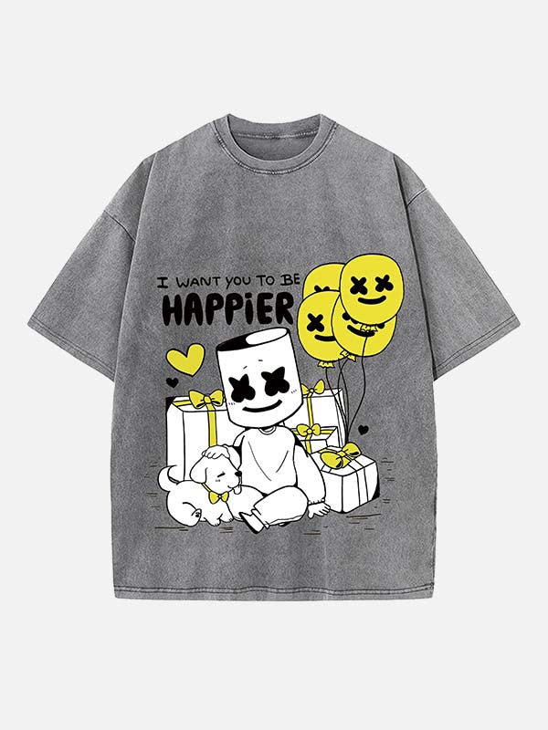 Marshmello Print Round Neck T-shirt