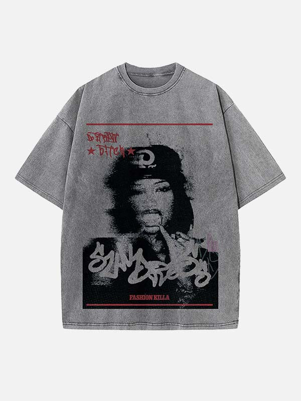 A$AP Rocky Print Round Neck T-shirt