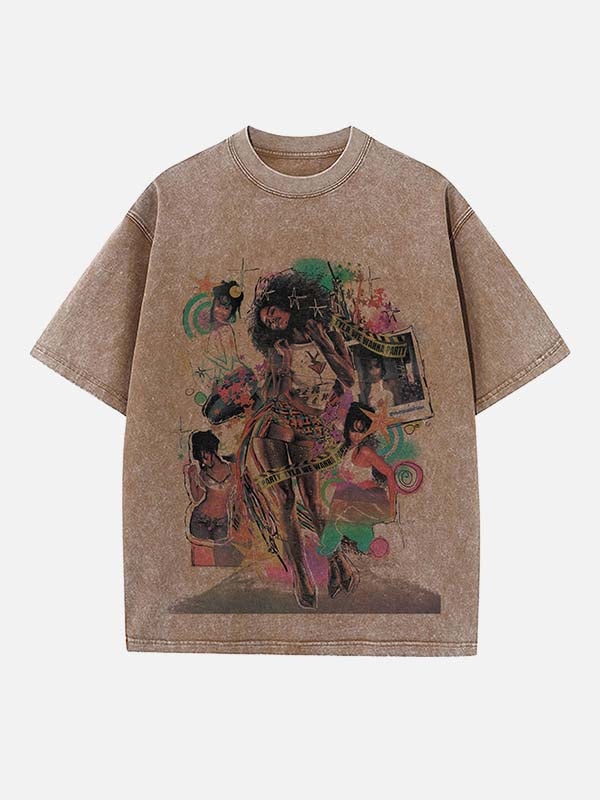 Tyla Print Round Neck T-shirt