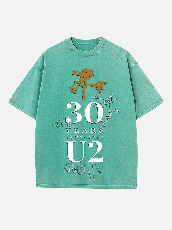 U2 Print Round Neck T-shirt