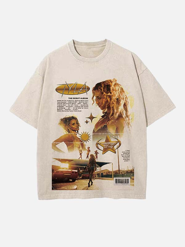 Tyla Print Round Neck T-shirt
