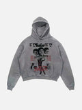 Michael Jackson Print Slant Pockets Hoodie
