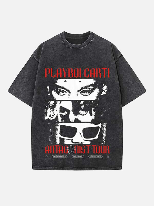Playboi Carti Print Round Neck T-shirt