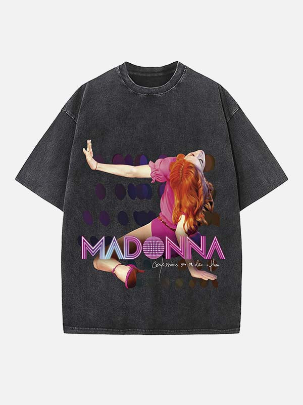 Madonna Print Round Neck T-shirt