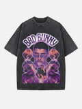 Bad Bunny Print Round Neck T-shirt