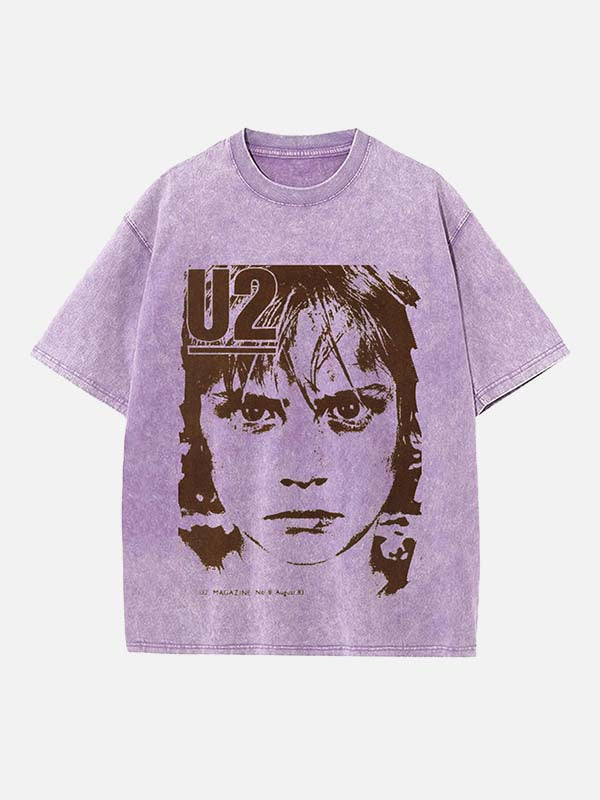 U2 Print Round Neck T-shirt