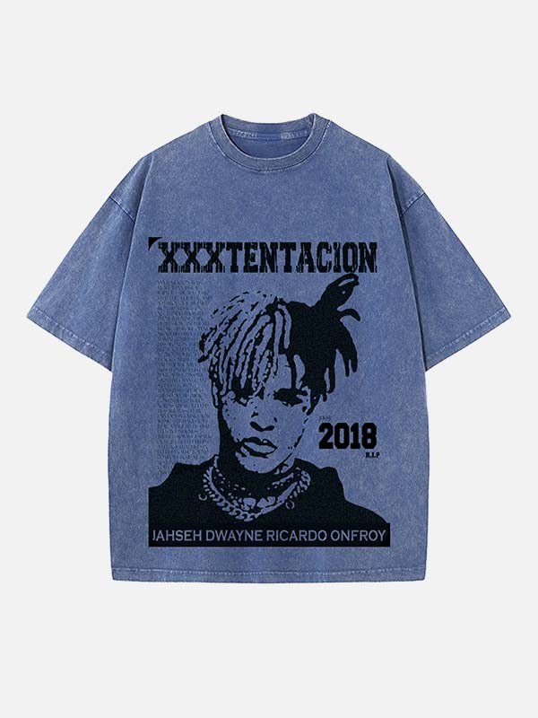 XXXTENTACION Print Round Neck T-shirt
