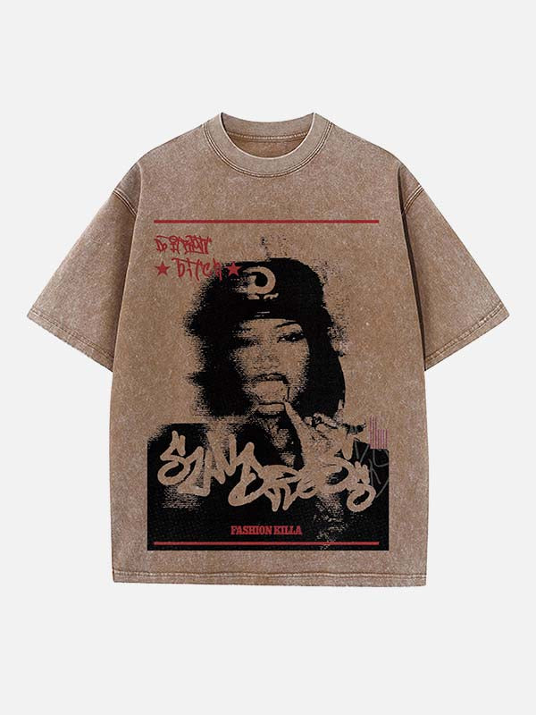 A$AP Rocky Print Round Neck T-shirt