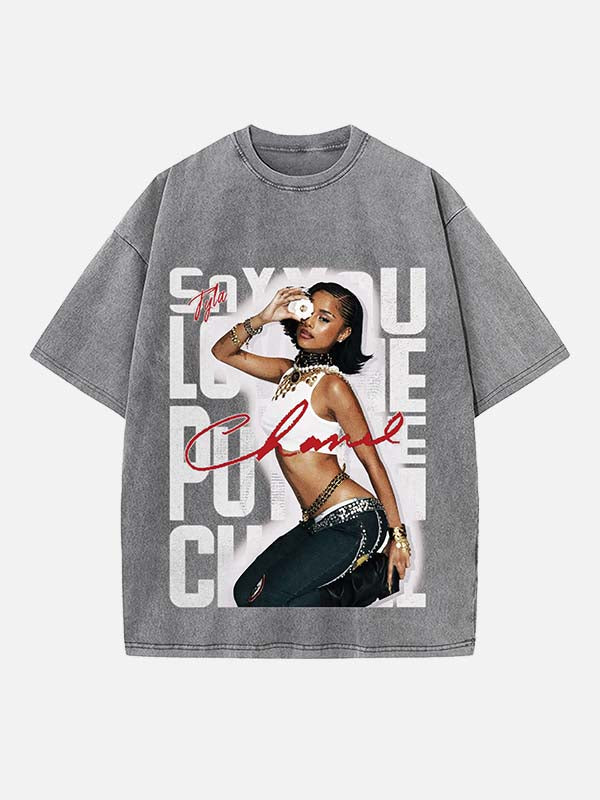 Tyla Print Round Neck T-shirt