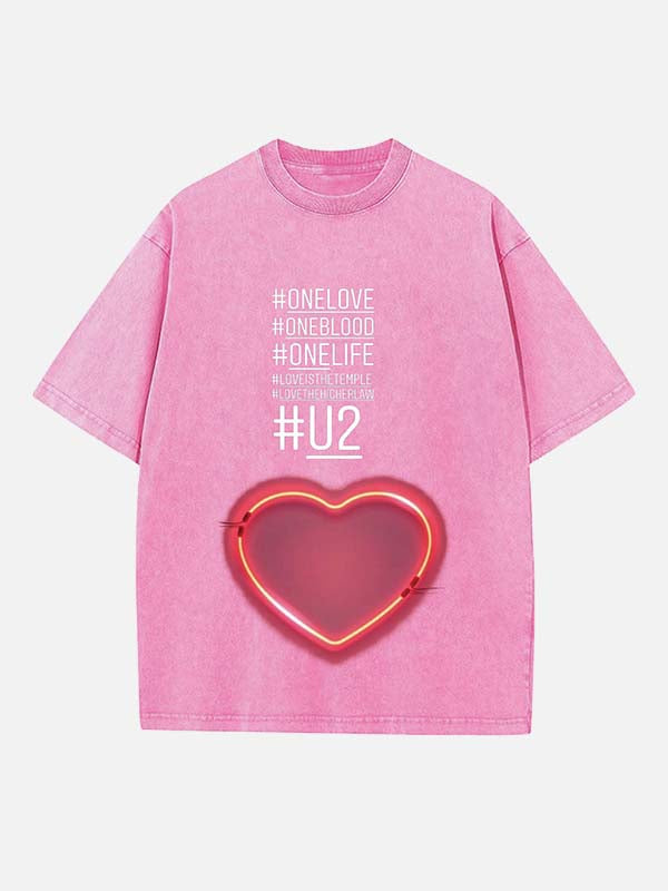 U2 Print Round Neck T-shirt