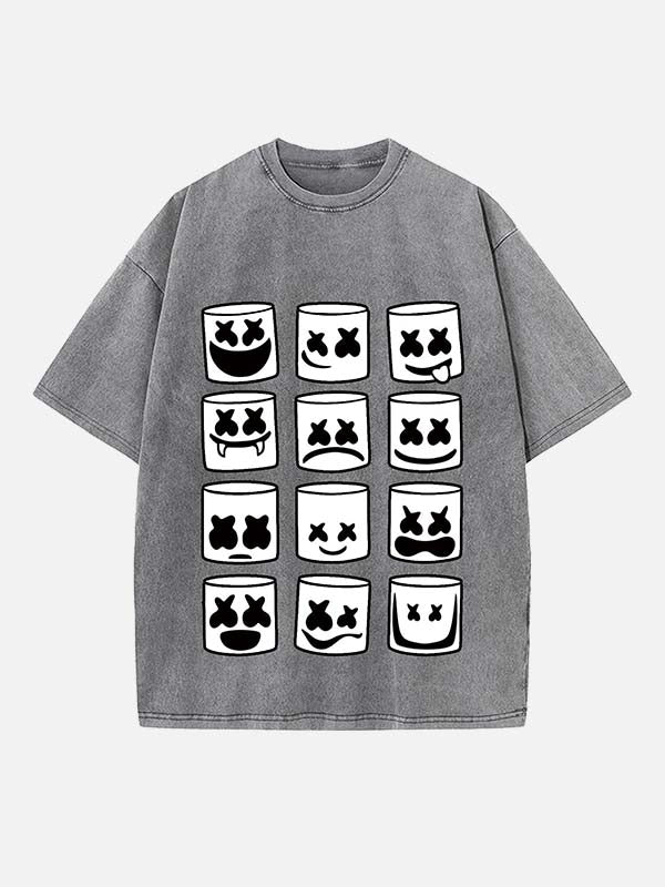 Marshmello Print Round Neck T-shirt