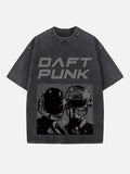 Daft Punk Print Round Neck T-shirt